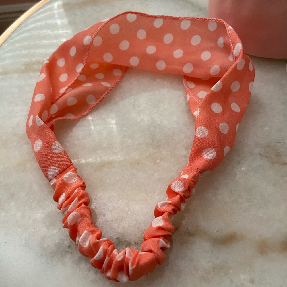 Pink and White Polka Dot Headband - Picture 2 of 3
